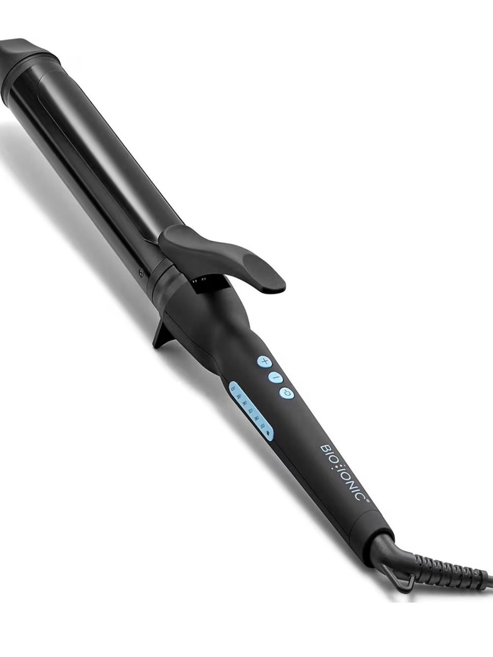 Bio Ionic Black Curling Iron with Blue Controls (1.5”)